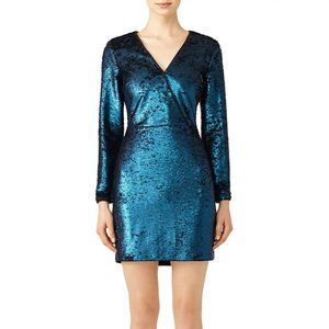 Adelyn Rae Flip Sequin Wrap Open Back Dress size Small S